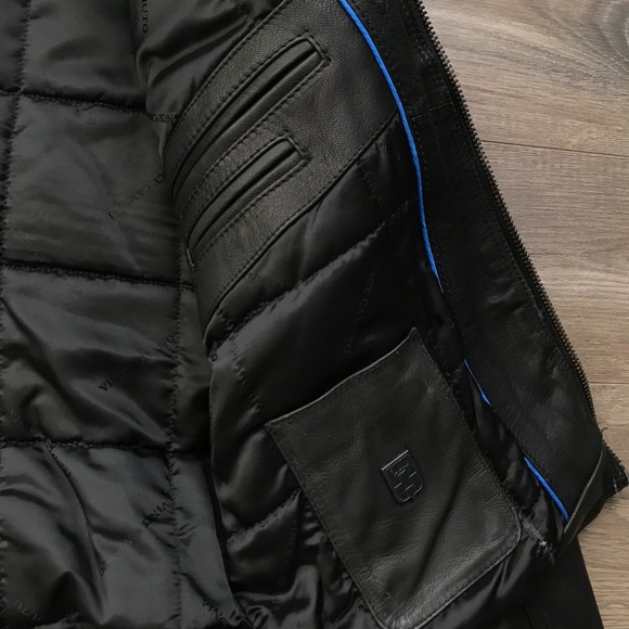 Vince Camuto Black Motorcycle Biker Leather Jacket - Picture 6 of 7